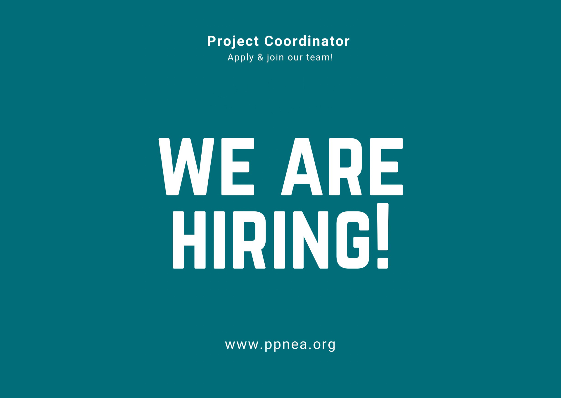 PPNEA is looking to hire a Project Coordinator